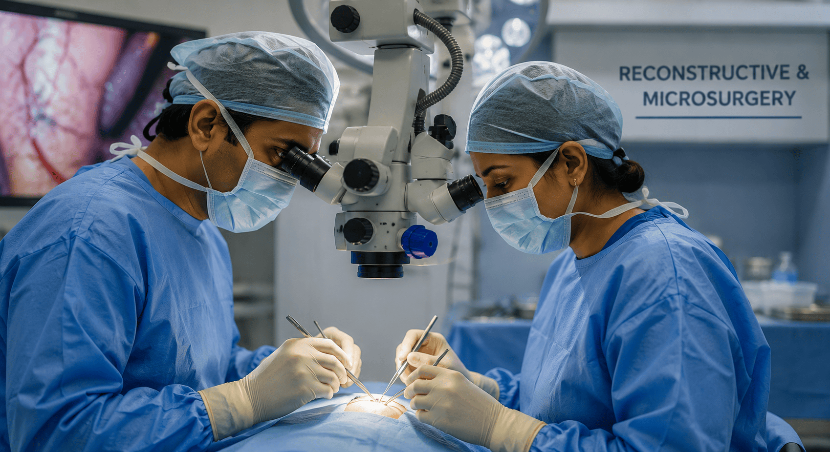 Dr. Saurabh Garg performing reconstructive microsurgery in Jaipur
